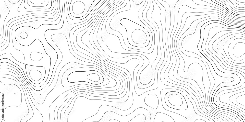 Fototapeta premium Abstract modern white and black topographic styles contour map wavy line, digital print terrain lines texture vector white background. 