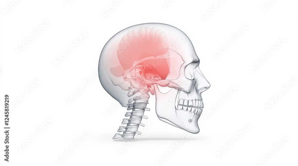 Illustration of Locked Jaw with Highlighted Areas Illustration of Locked Jaw with Highlighted Areas