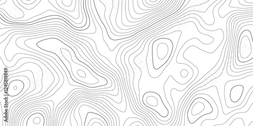 Abstract modern white and black topographic styles contour map wavy line, digital print terrain lines texture vector white background. 