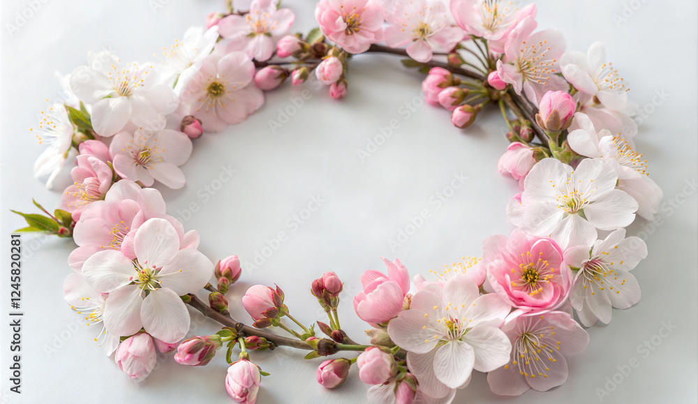Flatlay of Japanese cherry blossom Flatlay of Japanese cherry blossom