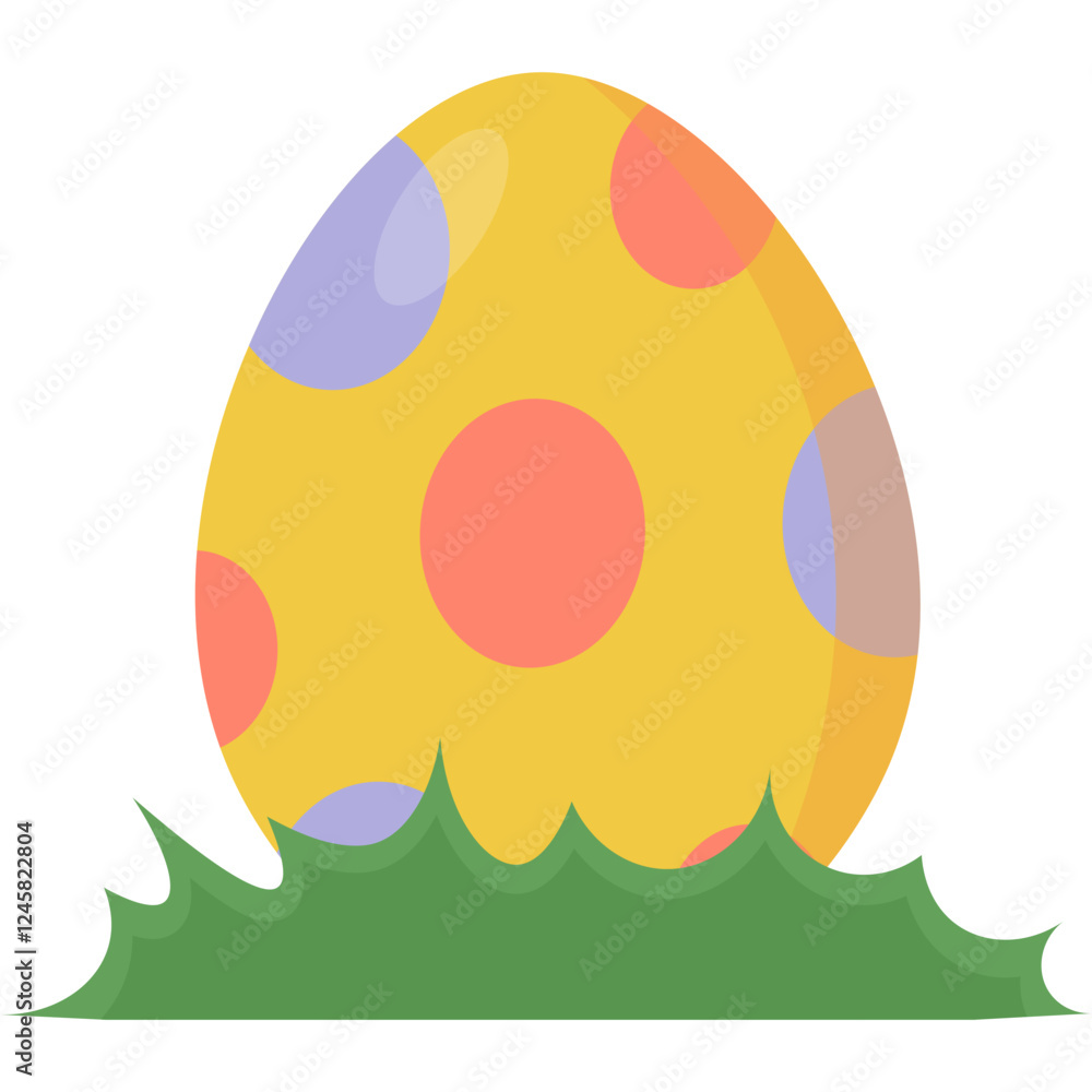 Naklejka premium Easter Egg on Grass 