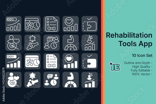 Rehabilitation Tools Icon Set | Physical Therapy & Recovery Vector Icons