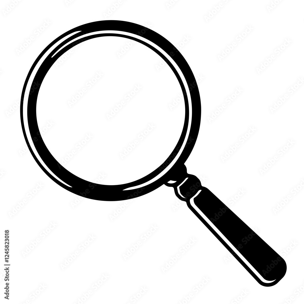 black magnifying glass without background black magnifying glass without background