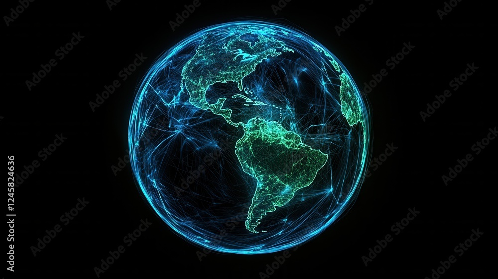 3D Visualization of the Earth with Digital Network Connections 3D Visualization of the Earth with Digital Network Connections