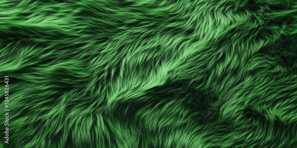 Vibrant green fur texture with flowing strands, showcasing deep forest hues and smooth transitions, ideal for backgrounds and textile designs. Vibrant green fur texture with flowing strands, showcasing deep forest hues and smooth transitions, ideal for backgrounds and textile designs.