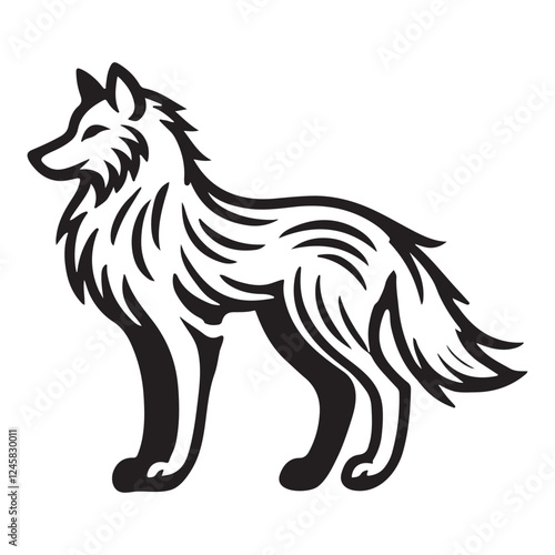 Wolf Silhouette Vector Illustration Majestic and Wild Animal