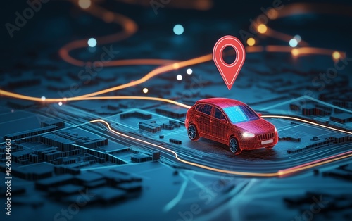 GPS tracking pulsing signal. A vehicle transmitting gps signal. Searching car location