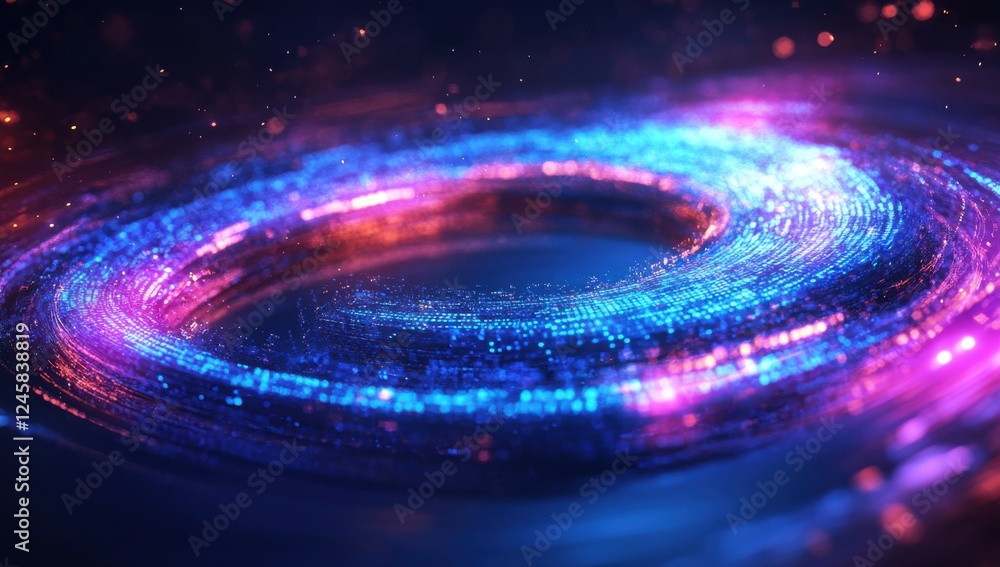 Obraz premium Vibrant Swirling Light Patterns Creating a Dynamic Abstract Background for Creative Visual Art or Digital Design Projects