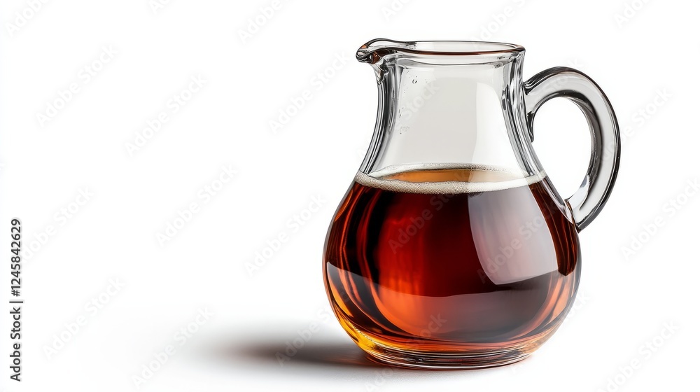 A frothy jug of light beer, condensation visible on the glass, placed on a sleek, dark surface with a minimalistic backdrop A frothy jug of light beer, condensation visible on the glass, placed on a sleek, dark surface with a minimalistic backdrop
