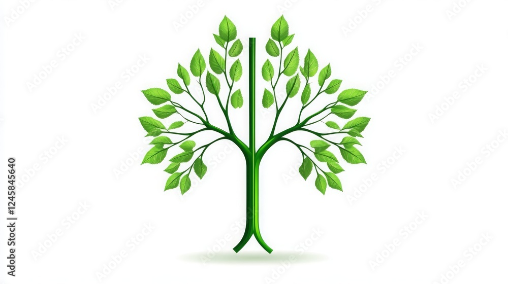 Obraz premium Lush Green Tree Illustration Perfect for Eco Friendly Designs and Nature Themes