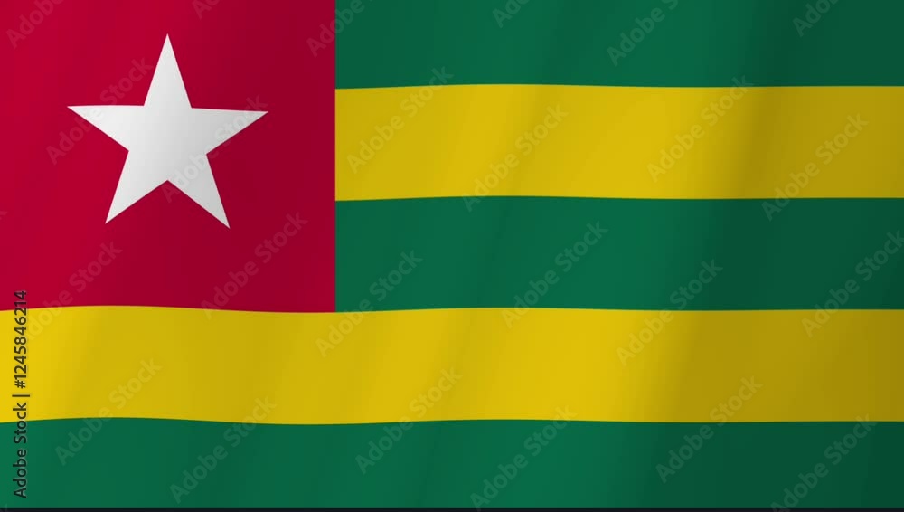 Togo national flag waving animation Togo national flag waving animation