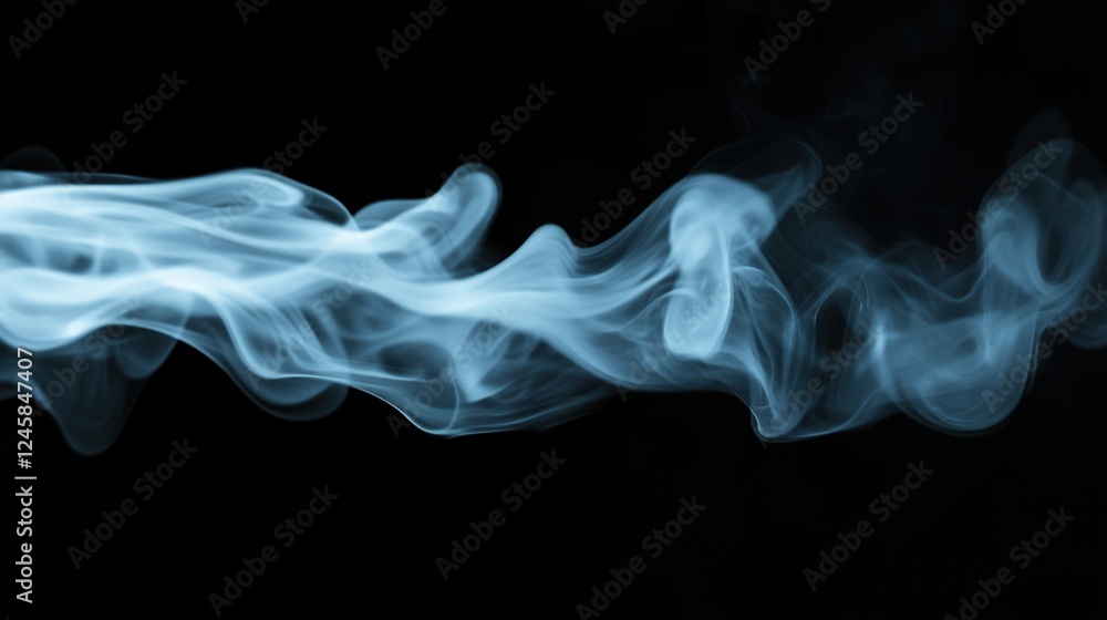 Abstract image of blue smoke swirling against a black background, evoking mystery and motion. Abstract image of blue smoke swirling against a black background, evoking mystery and motion.