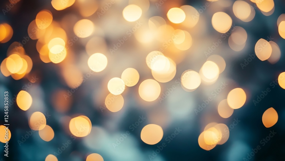 Festive golden bokeh lights, dark background, blurred, holiday design Festive golden bokeh lights, dark background, blurred, holiday design