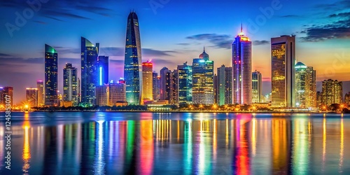 Wallpaper Mural Abu Dhabi cityscape, showcasing the rule of thirds composition. Torontodigital.ca