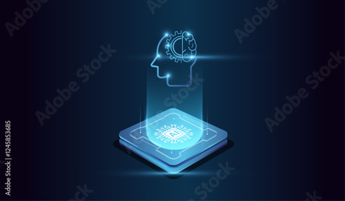 Wallpaper Mural The Concept of Artificial intelligence Head concept for computing AI, Abstract of digital futuristic AI design. the artificial intelligence concepts. Torontodigital.ca