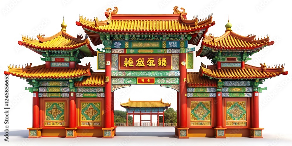 Fototapeta premium Chinese Temple Gate 2021