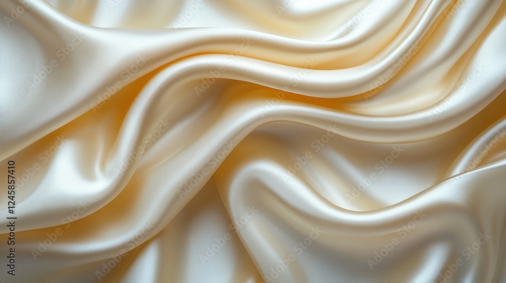 Obraz premium Cream silk fabric drapes, studio shot, elegant background, textile design