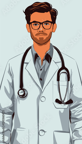 Doctor minimalistic vector illustration isolated flat design