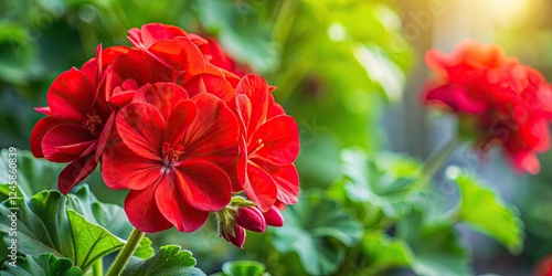 Stunning Geranium Bloom, Vibrant Red Geranium Flowers, Closeup Geranium Photography, Beautiful Geranium Images, Garden Geranium Pictures