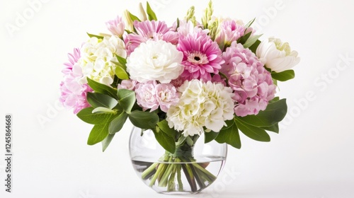 Wallpaper Mural Fresh Spring Flowers in Glass Vase Celebrating International Women's Day with Soft Pastel Tones and Contemporary Elegance Torontodigital.ca