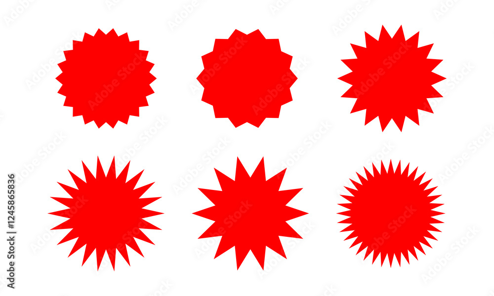 red label star shape, red starburst graphic, sticker tag for sale advertising red label star shape, red starburst graphic, sticker tag for sale advertising