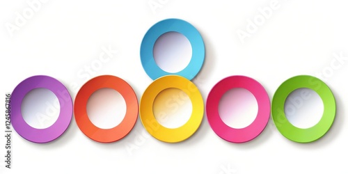 Colorful Cutout Circle Graphics Isolated on White Background , graphics, colorful,  graphics, colorful photo