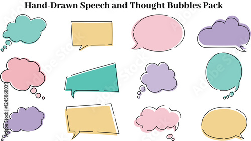 A creative collection of speech and thought bubbles, ideal for comics, social media, and fun designs.