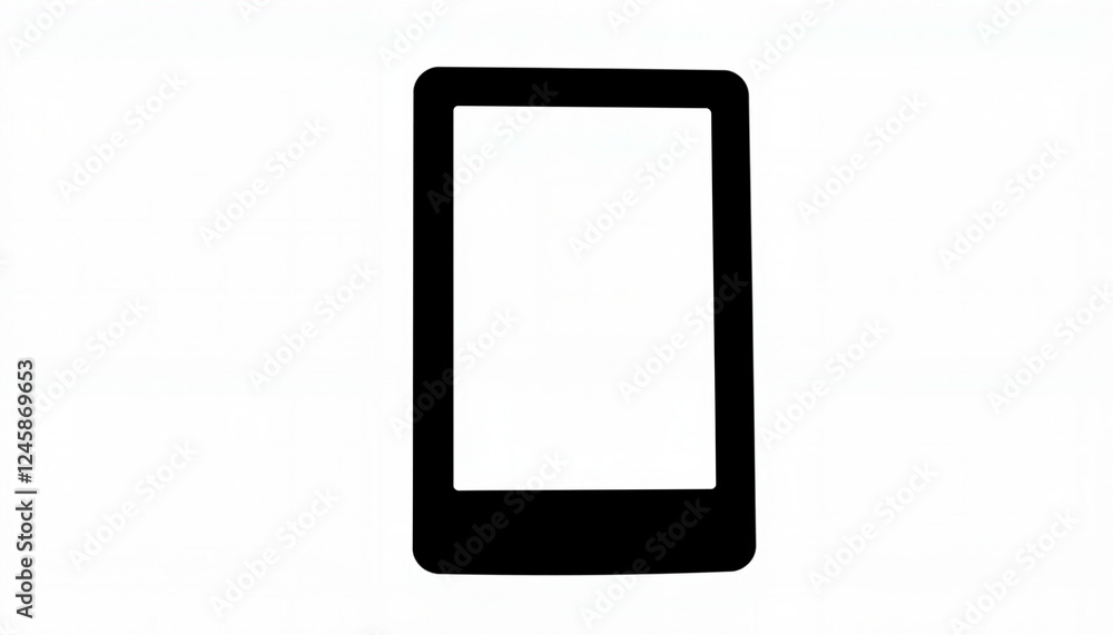 Black silhouette of smartphone on white background, mobile technology Black silhouette of smartphone on white background, mobile technology