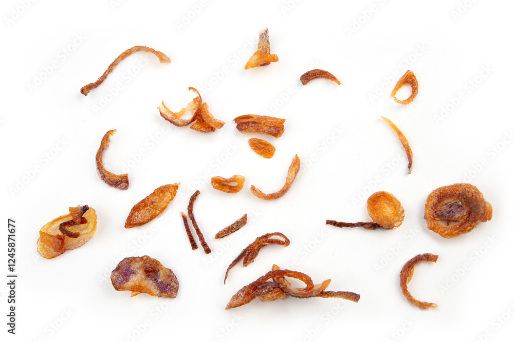 Obraz premium Fried onions isolated on white background