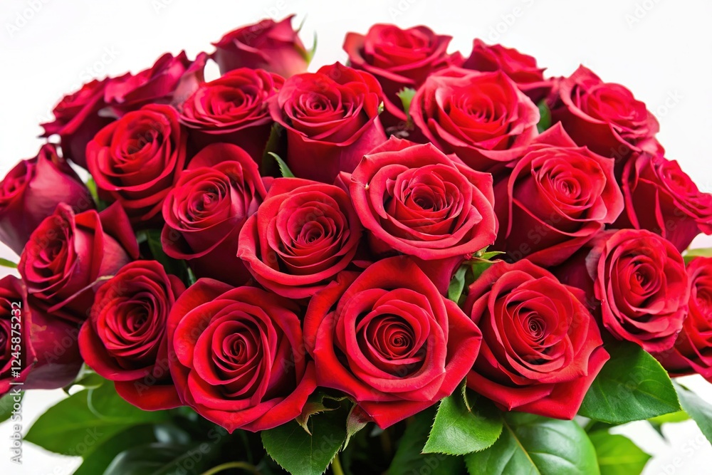 Red Rose Bouquet Isolated on White Red Rose Bouquet Isolated on White
