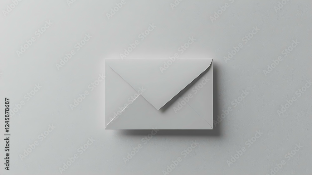 A top-down view of a white envelope on a seamless white background. A top-down view of a white envelope on a seamless white background.