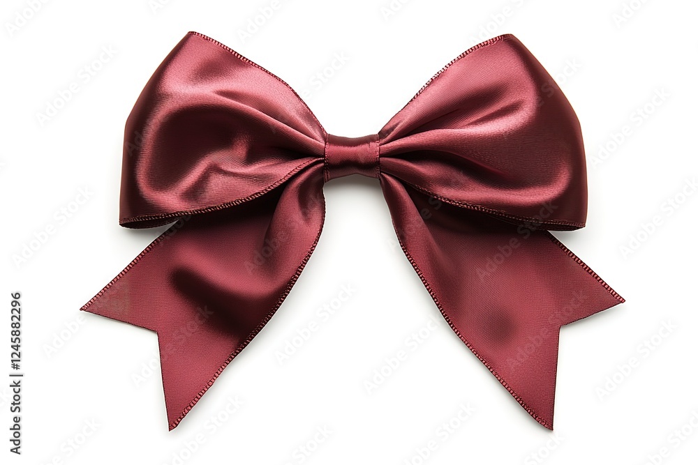 Naklejka premium Elegant Red Satin Bow, Luxurious Ribbon Knot, Perfect for Gift Wrapping, Holiday Decorations, Festive Design Element, Wedding Invitations, Birthday Cards, Party Supplies, Boutique Branding, Fashion 