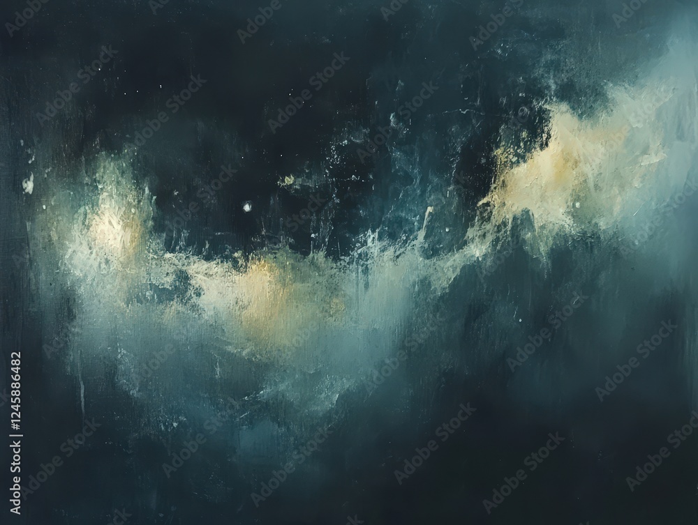 Abstract cosmic view with dark hues and golden glowing textures. Abstract cosmic view with dark hues and golden glowing textures.