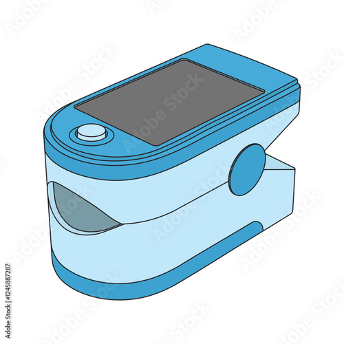 kids drawing vector illustration pulse oximetry cartoon isolated