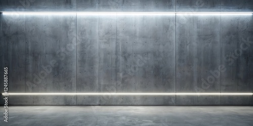 High-quality image of a simple luxury grey concrete wall illuminated by neon light, with subtle ambient glow , #minimalistdecor, #concretewall