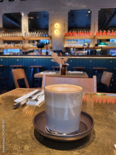 Morning coffee in a stylish place
