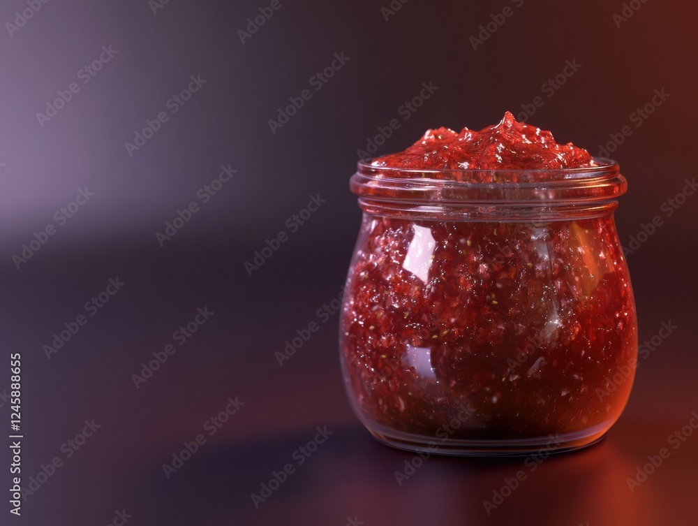 Fresh strawberry jam in a jar : Fresh jam in a jar with the look of jam and fruit texture. Fresh strawberry jam in a jar : Fresh jam in a jar with the look of jam and fruit texture.