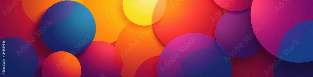 Obraz premium Bold, overlapping circles forming a vibrant, radiating geometric composition , shapes, circular