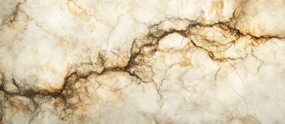 Fototapeta premium Abstract beige rock surface with intricate patterns for natural material backgrounds ideal for design and climbing themes copy space available