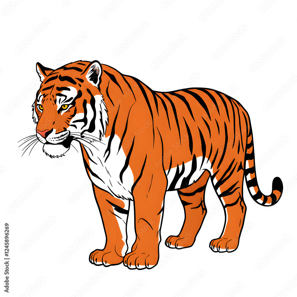 Naklejka premium Tiger vector design with a white background