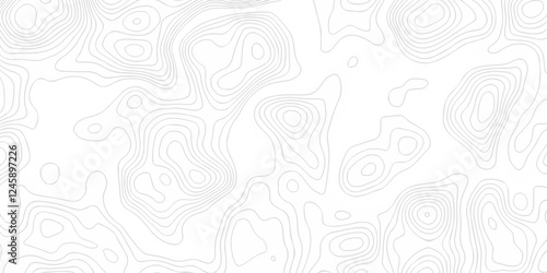 Topographic map background geographic line map with seamless ornament design. The black on white contours vector topography stylized height of the lines map.