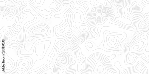 Topographic map background geographic line map with seamless ornament design. The black on white contours vector topography stylized height of the lines map.