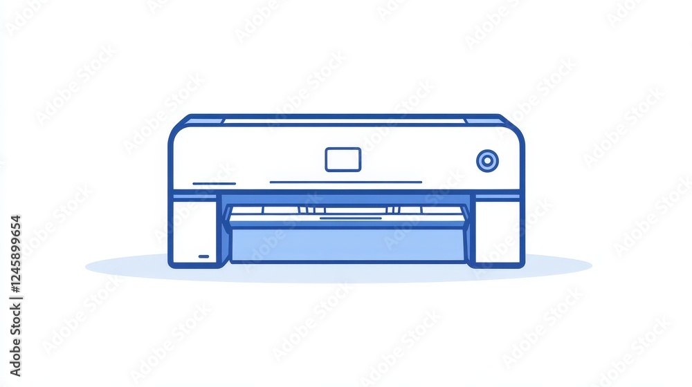 Modern Printer Illustration: A clean and minimalist illustration of a modern printer, ideal for technology, office, and productivity related projects. Modern Printer Illustration: A clean and minimalist illustration of a modern printer, ideal for technology, office, and productivity related projects.