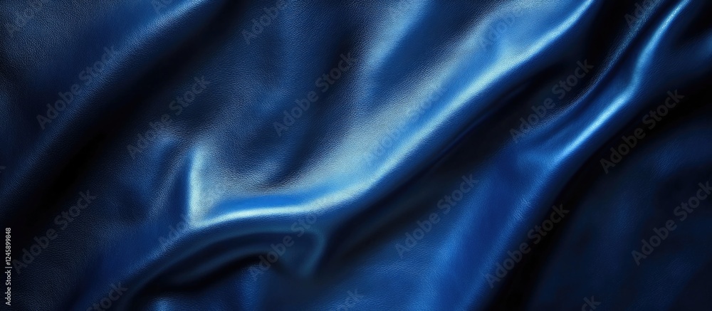 Fototapeta premium Elegant blue leather texture with smooth grain pattern ideal for backgrounds and design projects. Perfect for luxurious and stylish concepts.
