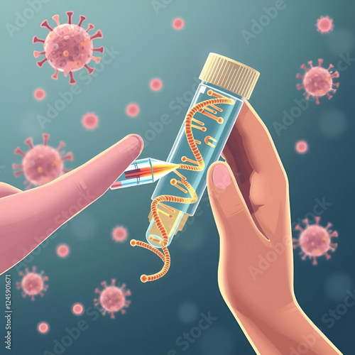 Self-amplifying mRNA vaccine, illustration photo