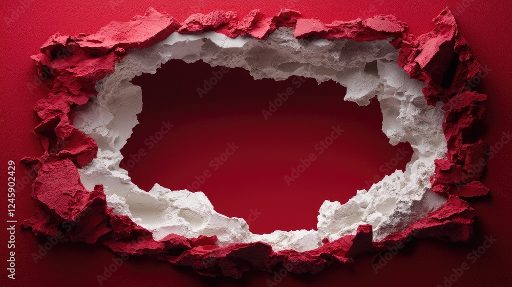 Red and white textured frame on red background, ideal for product display Red and white textured frame on red background, ideal for product display