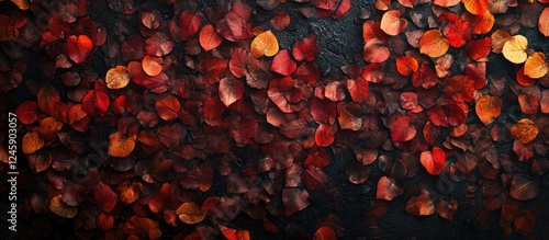 Autumn leaves background with vibrant fallen leaves ideal for publication, screensaver or website cover in high-quality photography.