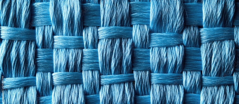 Fototapeta premium Blue woven fabric texture background showcasing intricate patterns and rich hues for design and textile applications.