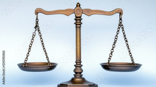 Bronze Justice Scales Against Light Background photo