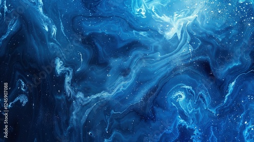 Marble abstract acrylic background. Blue marbling artwork texture. 